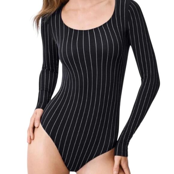 Wolford Muriel Striped Bodysuit Size Medium - Picture 3 of 8